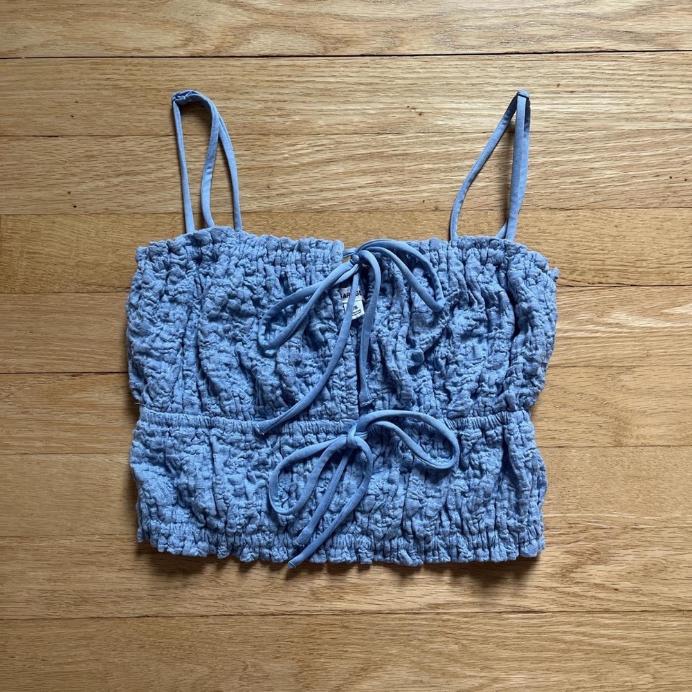 Garage Blue Textured Tank Top